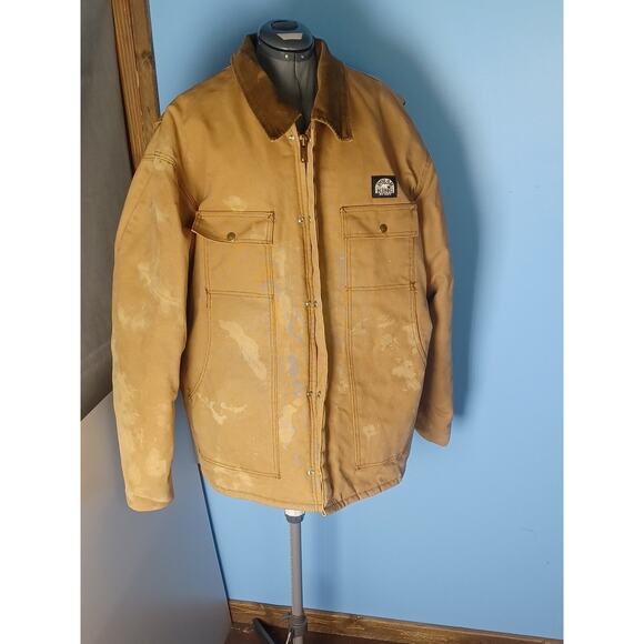 VTG Polar King Duck Canvas Work Jacket Brown Quilted Talon Zip USA Faded 3XL - Picture 6 of 16